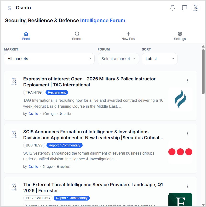 Osinto browser extension feed preview